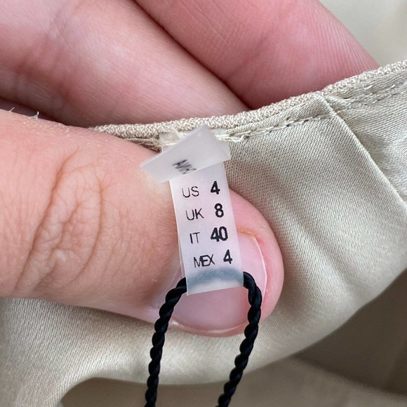 NEW Elie Tahari Beige V-Neck FERN Dress Size 4 - Picture 4 of 6